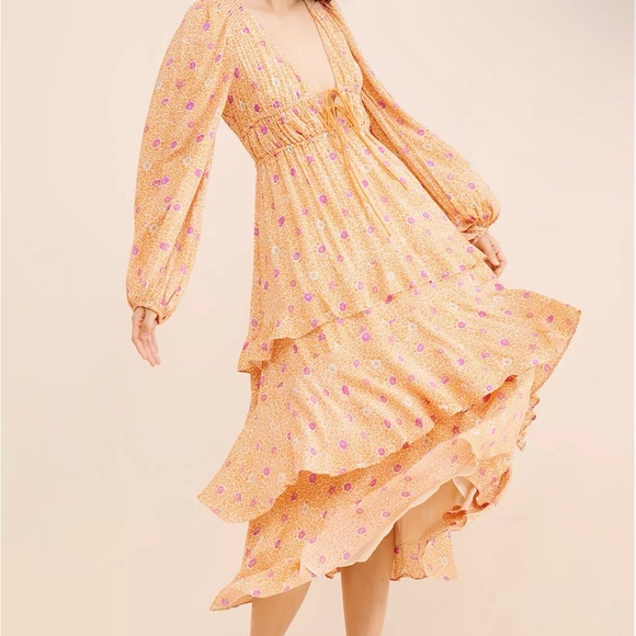 FP Movement by Free People Floral Maxi Dress - Black/red and yellow/dots - Picture 4 of 5